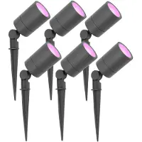 LEDVION - 6X SMART Wifi LED Prikspots Antraciet - IP65 - 5W - 1M