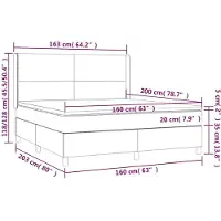 vidaXL Boxspring met matras stof crèmekleurig 160x200 cm