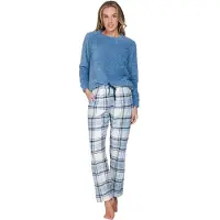 Pastunette Fleece dames top blauw | Maat 44