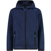 CMP - Boy's Jacket Fix Hood Jacquard Knitted - Fleecevest 116, blauw