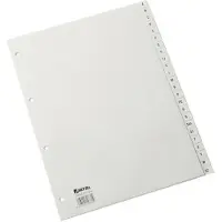 Hetzel Tabbladen Verstevigde Tabs A4 24 tabs Geperforeerd Grijs Polypropyleen A - Z