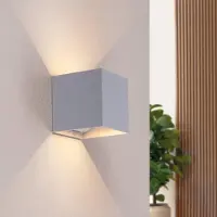 LEDVION - USB Oplaadbare Wandlamp met Sensor – 4400 mAh – Grijs – Draadloos – IP44 – Binnen & Buiten – Warm Wit Licht