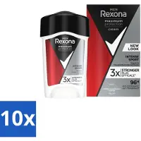 Rexona 10 x Men – Anti-Transpirant Stick – Maximum Protection Intense Sport – 45 ml - Anti-transpirant - Zweetbescherming - Sportieve Geur - Zweetverminderende Deodorant - Mannen Deodorant