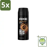 Axe 5 x Deodorant Bodyspray Dark Temptation 150 ml - Grootverpakking - Dark Temptation - Deodorant - Chocolade Geur - Rode Peperkorrels - Amber Geur