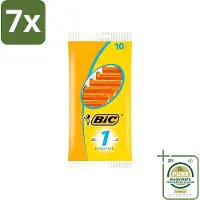 BIC 7 x - Scheermesjes - Sensitive - Enkel Mesje - Wegwerpmesjes - 10 Scheermesjes - Grootverpakking - Scheermesje - Wegwerpscheermesje - Gevoelige Huid - Enkel Mesje - Roestvrij Staal