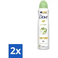 Dove 2 x - Deodorant - Go Fresh Cucumber & Green Tea - Frisse en kalmerende geur - 250 ml - Cucumber & Green Tea Deodorant - Deodorant Spray - Fris Geur - Zweetbescherming - Geur Van Komkommer