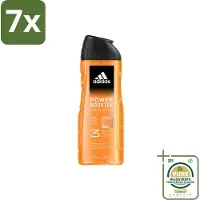 Adidas 7 x Shower Gel Power Booster 250 ml - Grootverpakking - Douchegel - 3-in-1 - Frisheid - Sport - Gezicht