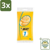 BIC 3 x - Scheermesjes - Sensitive - Enkel Mesje - Wegwerpmesjes - 5 Scheermesjes - Grootverpakking - Scheermesje - Wegwerpscheermesje - Gevoelige Huid - Roestvrij Staal - Polymerische Bekleding