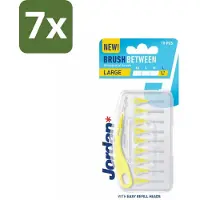 Jordan 7 x - Between L - Interdentale ragers - 0.7 mm - 10 Ragers - Interdentale Reiniging - Tandplak Verwijderen - Interdentale Ruimte Reinigen - Achterste Kiezen Reinigen - Tandsteen Voorkomen