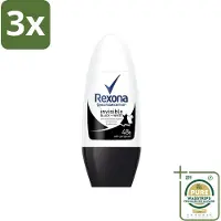 Rexona 3 x - Invisible Black & White - Deo Roller - Anti-transpirant - 50 ml - Grootverpakking - Deodorant - Anti-transpirant - Vlekkenvoorkomend - 48 Uur Bescherming - Roll-on Deodorant