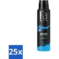 OEM 25 x Men - Deodorant Lichaamsspray - Kick-Off - Verfrissend - 48 uur Bescherming - 150 ml - Deodorant Spray - 48 Uur Bescherming - Aluminiumzouten - Verfrissend - Huidvriendelijk