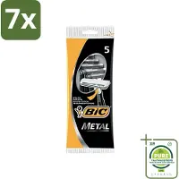 BIC 7 x - Scheermesjes - Metaal - Enkel Mesje - Wegwerpmesjes - 5 Scheermesjes - Grootverpakking - Scheermesje - Wegwerpmesje - Roestvrij Staal - Enkel Mesje - Precisie Scheren