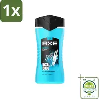 Axe 1 x - 3-in-1 Douchegel - Ice Chill - Icy Menthol - Insta Cool - 100% Plantaardig - 150 ml - 3-in-1 Douchegel - Bevroren Munt Geur - Douchegel Voor Gezicht En Haar - Onweerstaanbare Geur - Frisheid