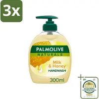 Palmolive 3 x Pamlolive Naturals - Handzeep - Melk & Honing - 300 ml - Grootverpakking - Handzeep Melk Honing - Zeepvrije Handzeep - Natuurlijke Handzeep - Handen Verzorgen - Handen Hydrateren