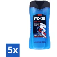 Axe 5 x - 3-in-1 Douchegel - Sport Blast - Energizing Citrus - Hydraterend - 250 ml - Douchegel Sport Blast - Sportgeur - Hydraterende Douchegel - Frisheid Na Training - Energieke Geur