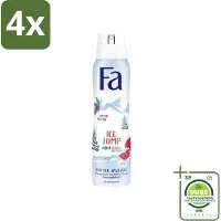 Fa - Deodorant Spray - Winter Splashes Ice Jump - Koel - 48 uur Bescherming - 150 ml - Voordeelverpakking - 4 stuks - Deodorant spray - Winter splashes ice jump