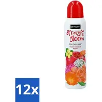 Sence 12 x - Body-X Women - Deodorant - Spray - 150 ml - Body-X Women Deodorant Spray - Fruitige Geur - Bloemige Geur - Flower Crush Apple - Zweetbevochtiging