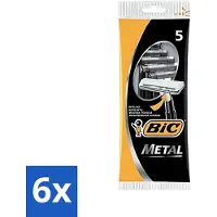 BIC 6 x - Scheermesjes - Metaal - Enkel Mesje - Wegwerpmesjes - 5 Scheermesjes - Scheermesje - Wegwerpmesje - Roestvrij Staal - Enkel Mesje - Precisie Scheren