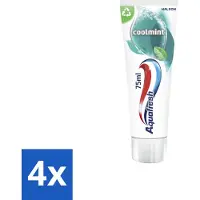 Aquafresh 4 x Tandpasta Coolmint 75 ml - Tandpasta - Frisse Adem - Mondgezondheid - Suikerzuur - Gaatjes