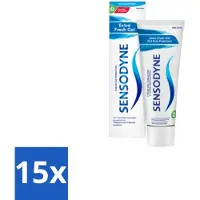 Sensodyne 15 x Tandpasta Extra Fresh Gel 75 ml - Gevoelige Tanden - Tandgevoeligheid - Fris Mondgevoel - Tandpasta - Fluoride