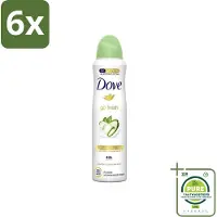 Dove - Deodorant - Go Fresh Cucumber & Green Tea - Frisse en kalmerende geur - 250 ml - Voordeelverpakking - 6 stuks - Cucumber & Green Tea Deodorant - Deodorant Spray