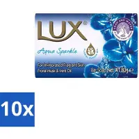 Lux 10 x – Bar Soap – Aqua Sparkle – 80 g - Zeeptablet Aqua Sparkle - Aqua Sparkle Zeep - Luxe Zeep - Reinigende Zeep - Frisse Zeep