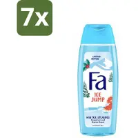 Fa 7 x - Douchegel - Winter Splashes Ice Jump - Frisse Geur & Verfrissing - Verzorgend - 250 ml - Douchegel - Winter - Zeebries - Grapefruit - Verfrissend