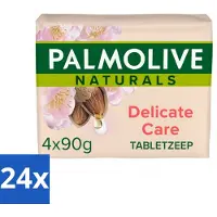 Palmolive 24 x Tabletzeep Naturals Amandel Melk 4x 90 gr - Huidverzorging - Natuurlijke Toiletzeep - Milde Toiletzeep - Gevoelige Huid - Hydraterende Toiletzeep