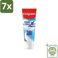 Colgate 7 x Tandpasta Triple Action Xtra White 75 ml - Grootverpakking - Tandpasta - Gaatjes - Wittere Tanden - Frisse Adem - Mondverzorging