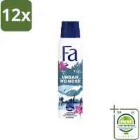 Fa - Deodorant Spray - Urban Wonder - Aardbei - 48 uur Bescherming - 150 ml - Voordeelverpakking - 12 stuks - Deodorant spray - Aardbei