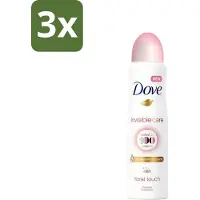 Dove 3 x - Deodorant - Spray Invisible Care - Onzichtbare bescherming - 250 ml - Onzezichtbare Deodorant - Anti-transpirant Spray - Zweet En Geur Bescherming - Huidverzorging - Alcoholvrije Deodorant