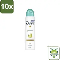 Dove 10 x - Deodorant - Spray Go Fresh Pear & Aloe - Frisse en verzorgende geur - 250 ml - Grootverpakking - Go Fresh Pear Aloe Vera - Deodorant Spray - Anti-transpirant - Fris Gevoel - Peer Geur