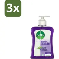 Dettol 3 x Handzeep Verzachtend Lavendel 250 ml - Handwas - Handhygiëne - Antibacteriële Handzeep - Handen Verzorgen - Huid Verzorging