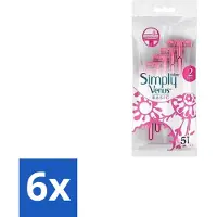 Gillette venus 6 x Gillette Simply Venus – Wegwerpscheermesjes – Basic – 5 mesjes - Scheermesje Vrouw - Scheermesje Voor Vrouwen - Scheermesje Voor Benen - Scheermesje Voor Oksels - Scheermesje Dagelijks Gebruik