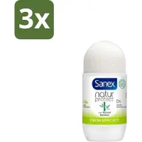 Sanex 3 x – Deo Roll-on – Bamboo Fresh Efficacy – 50 ml - Bamboo Deodorant - Natuurlijke Frisheid - Alcoholvrije Deodorant - Huidvriendelijke Deodorant - Transpiratiegeur