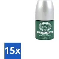 BRUT 15 x – Deodorant Roll-On – Original – Glas – 50 ml - Deodorant Roll-on Mannen - Zweetgeur Bestrijding - Original Geur - Klassieke Deodorant - Fris Gevoel