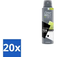 Dove 20 x Men+Care – Deodorant Spray – Advanced Invisible Fresh – 150 ml - Deodorant Spray Voor Mannen - Geur Tegen Zweet - Verzorging Okselhuid - Frisheid - Zweetgeur
