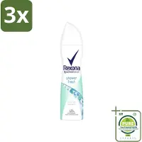 Rexona 3 x - Shower Fresh - Deodorant Spray - Anti-transpirant - 150 ml - Grootverpakking - Shower Fresh - Deodorant Spray - Anti-transpirant - 48 Uur Bescherming - MotionSense
