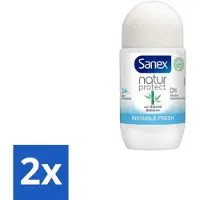Sanex 2 x – Deo Roll-on – Bamboo Invisible Fresh – 50 ml - Deodorant Roll-on - Bamboe - Natuurlijke Frisheid - Kledingbescherming - Witte Vlekken Voorkomen