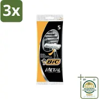 BIC 3 x - Scheermesjes - Metaal - Enkel Mesje - Wegwerpmesjes - 5 Scheermesjes - Grootverpakking - Scheermesje - Wegwerpmesje - Roestvrij Staal - Enkel Mesje - Precisie Scheren