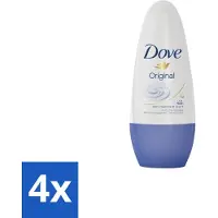Dove 4 x – Deodorant Roller – Original – 50 ml - Deodorant Roller - Okselgeur - Huid Verzorging - Transpiratiegeur - Frisse Geur