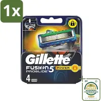 Gillette 1 x - Fusion 5 ProGlide Power - Precisie en comfort - 4 Navulscheermesjes- Scheermesjes - Navulscheermesjes - Microcomb - Scherpe Mesjes - Comfortabel Scheren