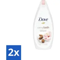 Dove 2 x – Badcrème – Caring Bath Almond – 450 ml - Badcrème - Badcrème Voor Huid - Badcrème Voor Ontspanning - Badcrème Voor Gevoelige Huid - Badcrème Met Amandelmelk