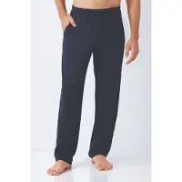 Hajo Premium katoen heren lounge broek marine blauw - Blauw - Maat - 48