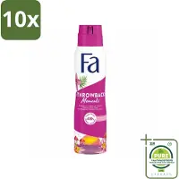 Fa 10 x Deodorant Spray Throwback Moments 150 ml - Grootverpakking - Deodorant Spray - 48 Uur Bescherming - Roze Lotus Geur - Frisheid - Hydratatie