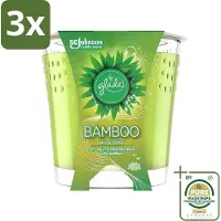 Glade 3 x - Geurkaars - Bamboo Bliss Song - Frisse Geur & Relaxatie - 129 g - Grootverpakking - Bamboo Geur - Rust - Ontspanning - Geurkaars - Frisse Geur