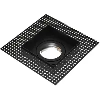 LEDVION – Trimless LED Inbouwspot Vierkant 130x130mm – Zwart – Dimbaar – Kantelbaar – GU10 – IP20