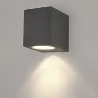 LEDVION - 8x LED Wandlamp Antraciet - GU10 - IP54