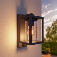 LEDVION - LED Wandlamp Incl. Sensor, Antraciet, 7.5W, 2100K, E27, IP44, Aluminium