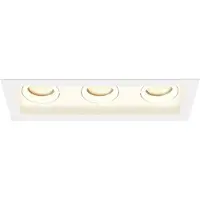 LEDVION – LED Inbouwspot Triple Rechthoek 270x100mm – Wit – Dimbaar – Kantelbaar – GU10 – 2700K – 3W – IP20